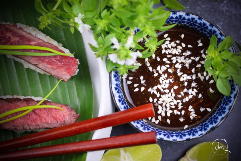 Nigiri sushi revisité de Chuck Flap Angus